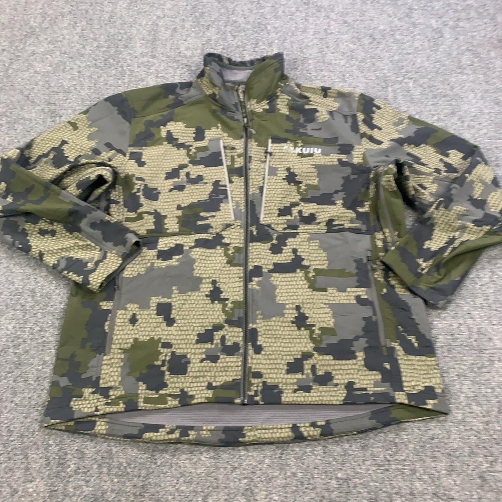 KUIU Chinook Jacket Mens 3XL Verde Camo Full Zip Hunting Windbreaker Toray